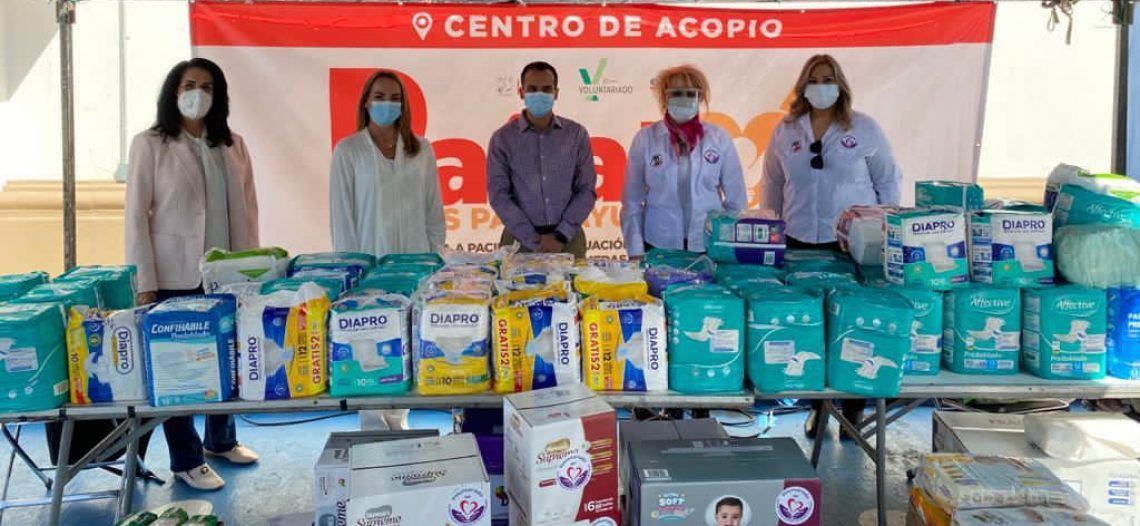 Reúne el Voluntariado Salud alrededor de 150 mil pañales en Pañatón 2021