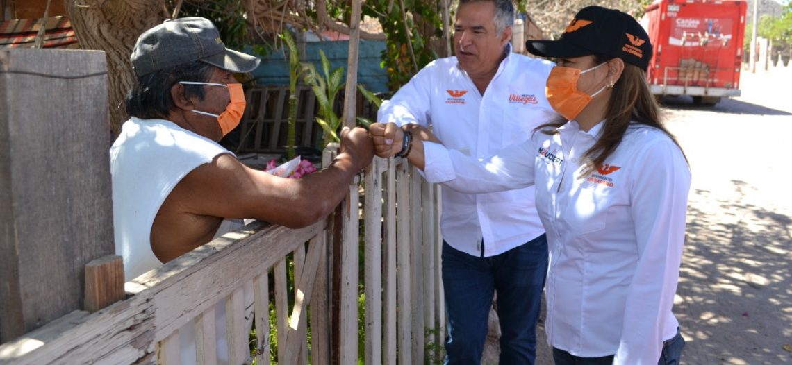 Carla Neudert y Manuel Villegas se comprometen al cambio seguro para Guaymas, visitan colonia “El Mirador” donde suman apoyos
