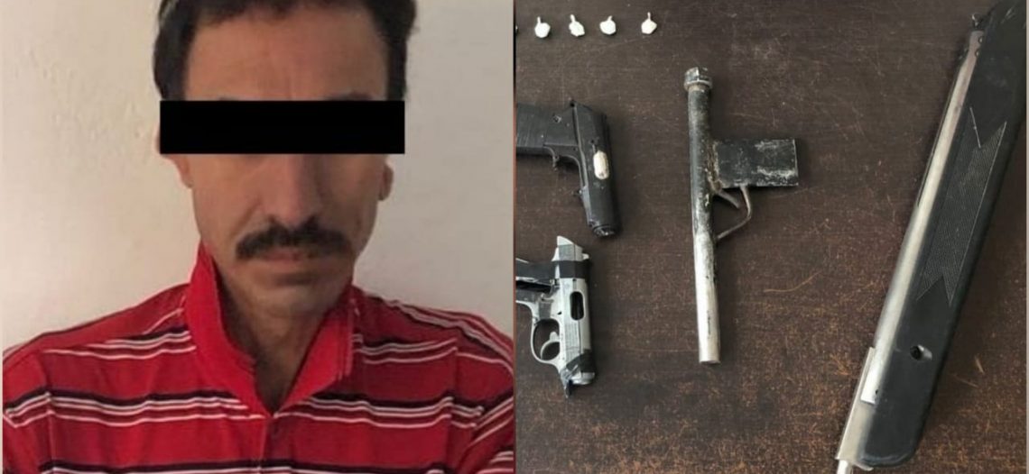 Atrapa PESP a hermosillense en posesión de armas hechizas y droga