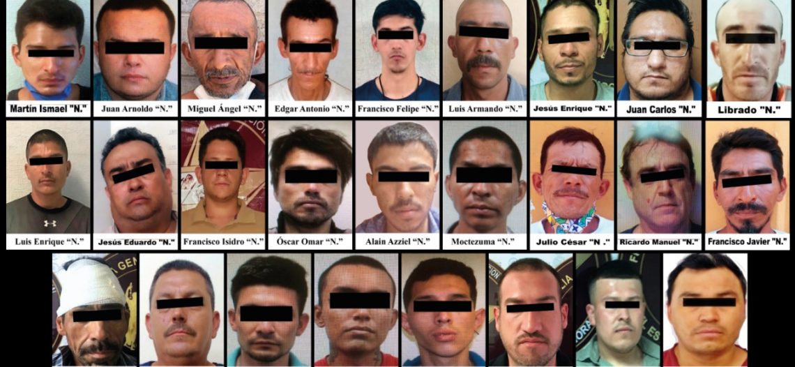 Elementos AMIC de la FGJE aprehenden a 26 personas