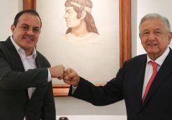 Andrés Manuel López Obrador y Cuauhtémoc Blanco, se reúnen en Palacio Nacional