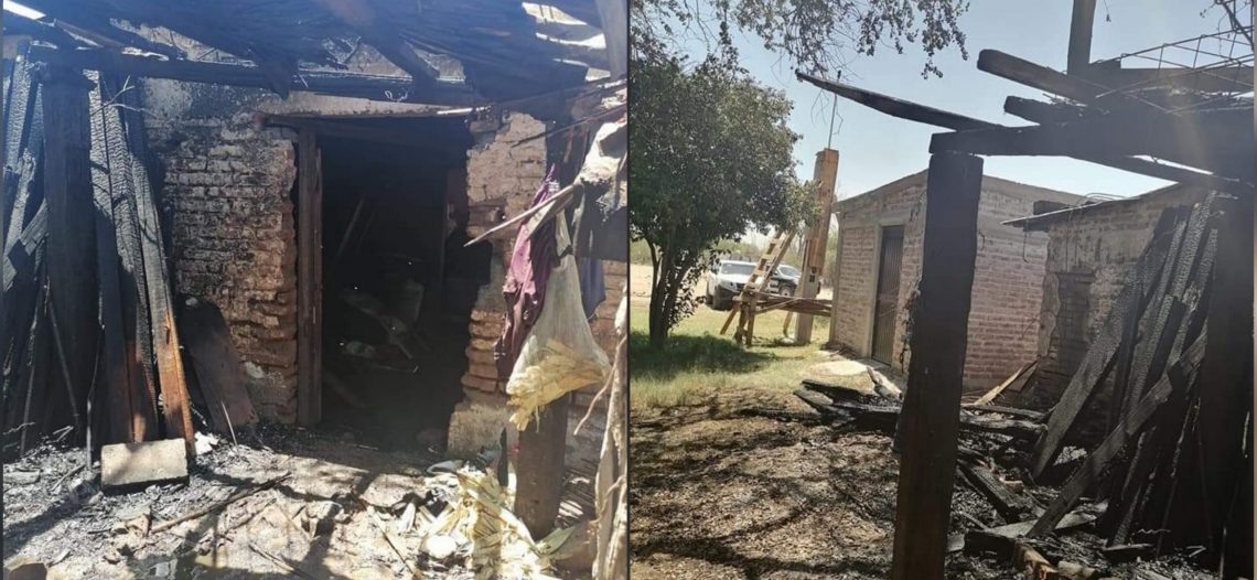 QUEMAN PRESUNTOS DELINCUENTES CASA A GOBERNADOR YAQUI DE LOMA DE GUAMÚCHIL
