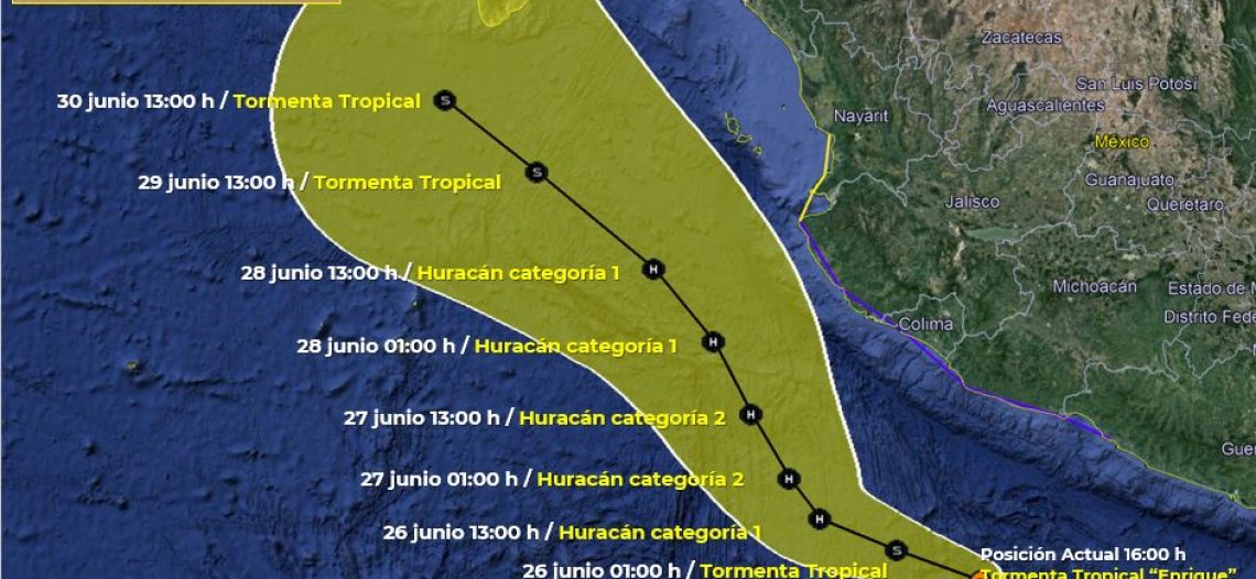 Evoluciona una tormenta en el Pacífico Mexicano; avanza con rumbo O-NO