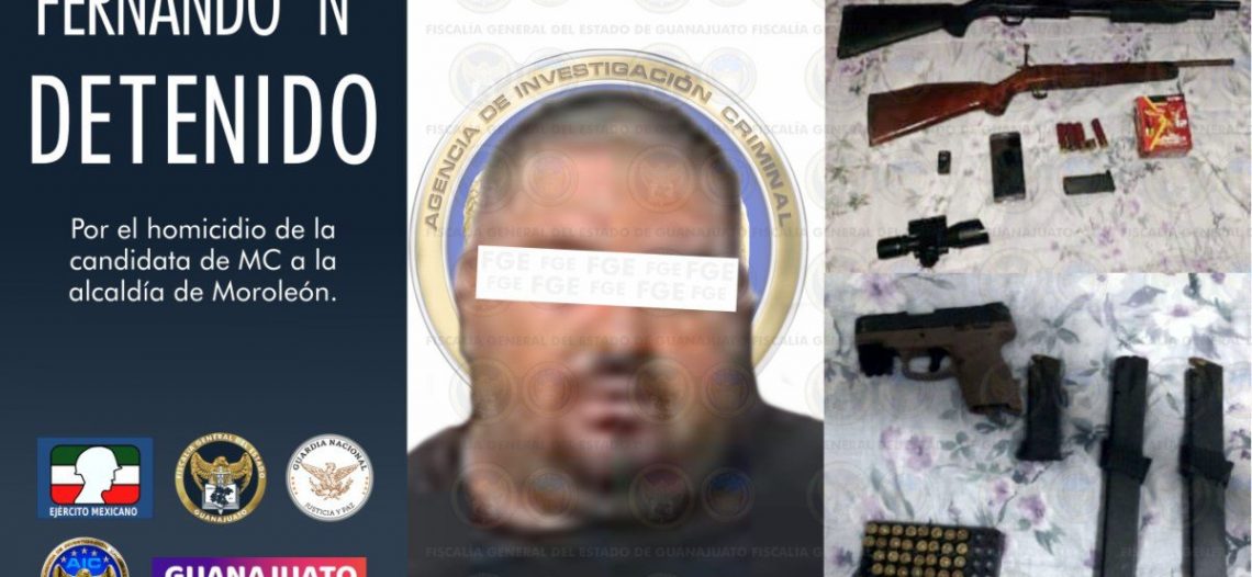 DETENIDO ASESINO DE CANDATA DE MOVIMIENTO CIUDADANO EN MOROLEON.