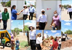 Beneficia Gobernadora a habitantes de Magdalena y Santa Ana con obras de pavimentación, alcantarillado, vivienda y transporte escolar
