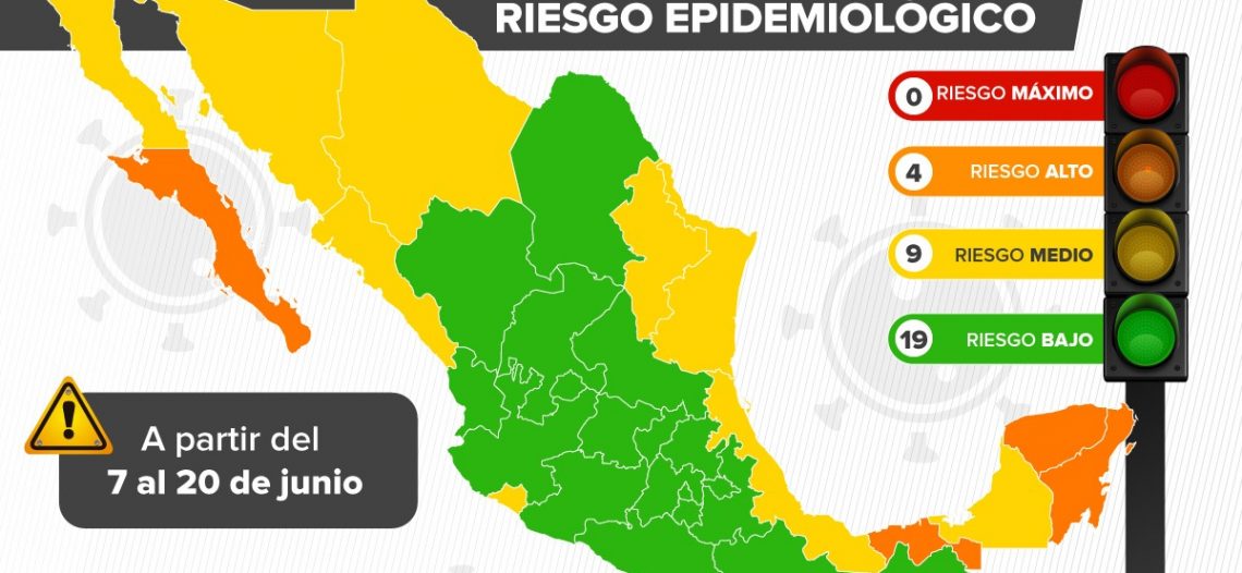 Se pintan de verde 19 estados y 4 en naranja