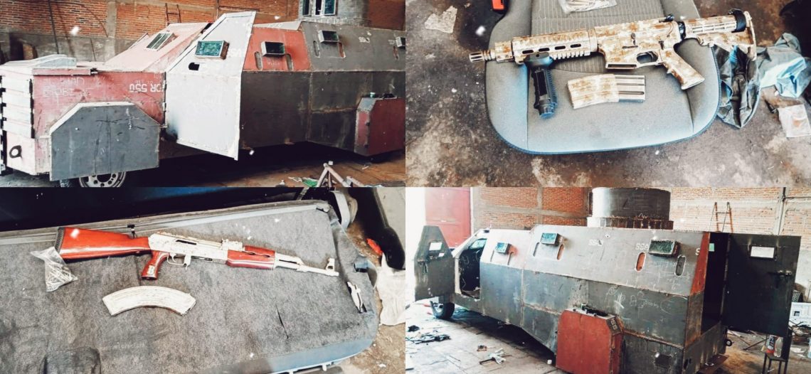 Sedena decomisa «Monstruo Blindado», autos y armas de oro en Tuxpan, Jalisco