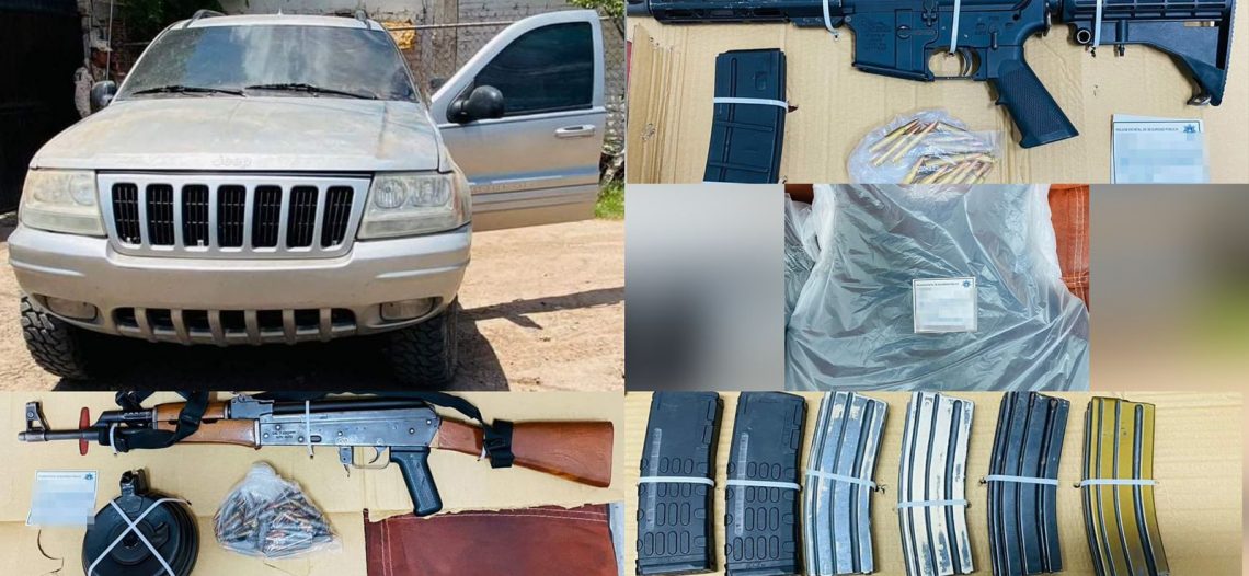 Asegura PESP y SEDENA arma AK-47 y fusil calibre .223 en Navojoa