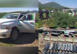 Incautan PESP, GN y SEDENA armas de alto poder y equipo táctico en Magdalena; se mantienen operativos