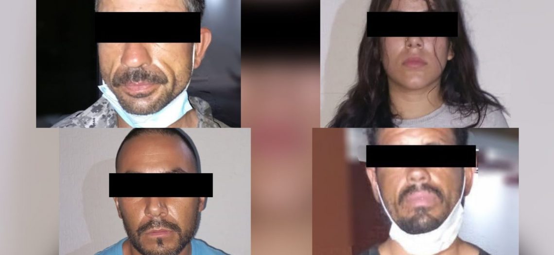 Detienen PESP, SEDENA y Guardia Nacional a 4 hombres y una mujer armados en Magdalena