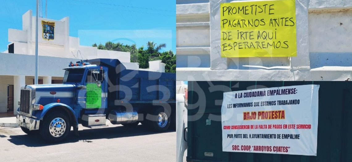 Le cortan la Luz a Palacio Municipal en Empalme y protestan con bloqueo personal de recolección de basura