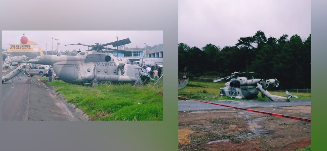 Marina Confirma el accidente de uno de sus helicópteros