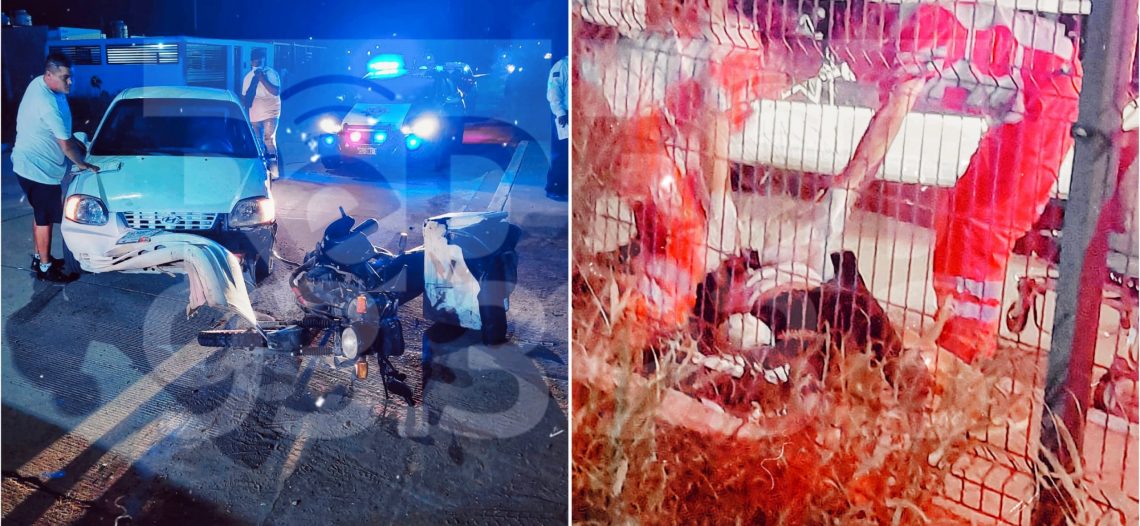 Accidente en calle Tetabiate a espaldas de la Unidad Deportiva