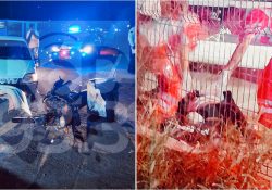 Accidente en calle Tetabiate a espaldas de la Unidad Deportiva