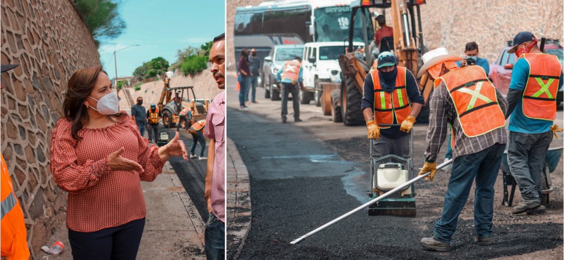 Supervisa alcaldesa avances en bacheo