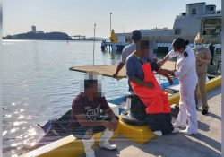 SEMAR RESCATA A TRES PESCADORES EN GUAYMAS, SONORA
