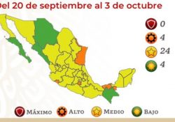 Sonora pasa al color amarillo en el Semáforo Epidemiológico Nacional del 20 de septiembre al 3 de octubre.