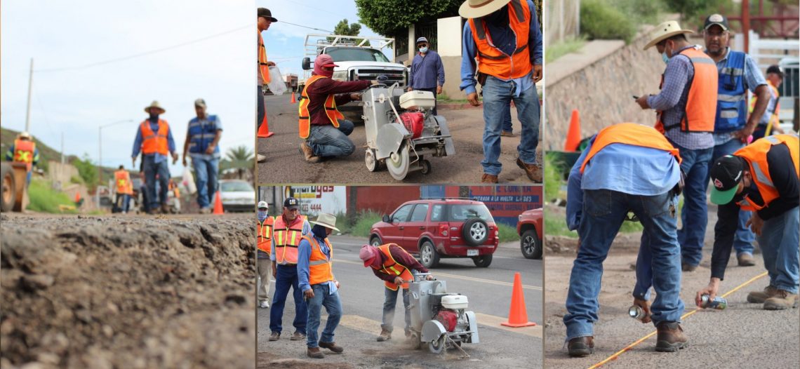 Rehabilitan Calzada Agustín García López con trabajos de bacheo