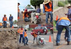 Rehabilitan Calzada Agustín García López con trabajos de bacheo