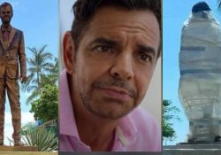 A solo un día de inaugurada, vandalizan estatua de Eugenio Derbez en Acapulco