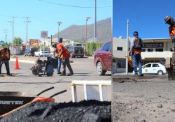 Inician programa de bacheo en Guaymas Norte