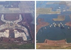 Se inunda el terreno donde construían el nuevo aeropuerto de la CDMX; se confrontan usuarios de redes