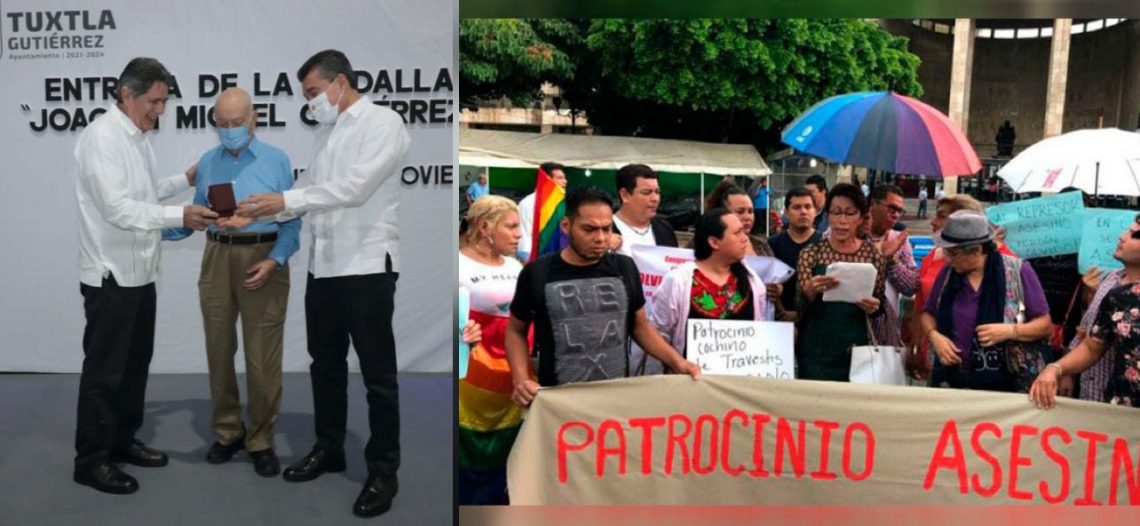 Condecoran en Chiapas a ex gobernador; hay protestas acusándolo de asesino