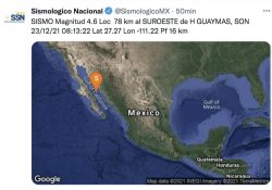 Se sacude Guaymas: temblor de 4.6 grados esta mañana de jueves