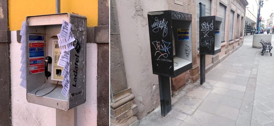 Estorban las casetas telefónicas y ahora hasta de escalón sirven a delincuentes; piden quitarlas de las banquetas
