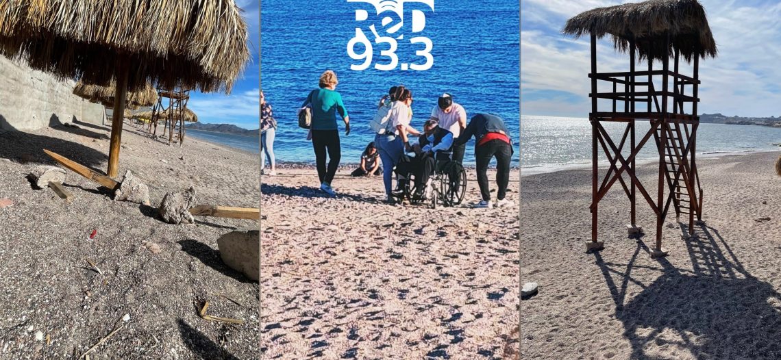 En su silla de ruedas acudió a la “Playa incluyente” en San Carlos y queda atrapado en la arena