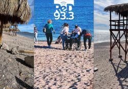 En su silla de ruedas acudió a la “Playa incluyente” en San Carlos y queda atrapado en la arena