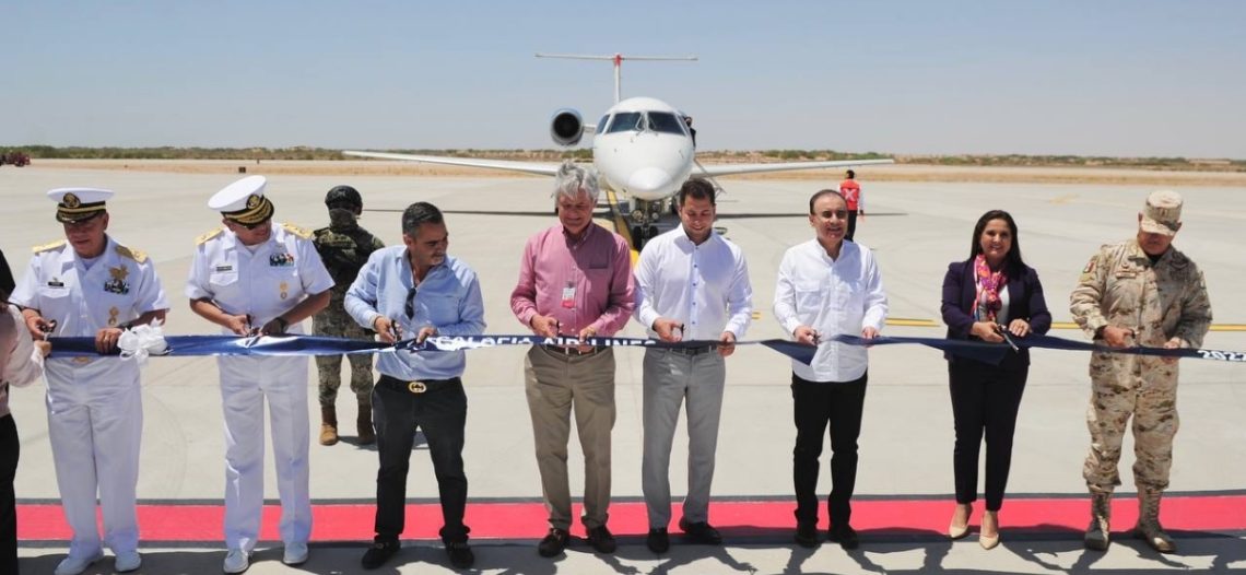 Inaugura gobernador Alfonso Durazo vuelo Tijuana-Puerto Peñasco