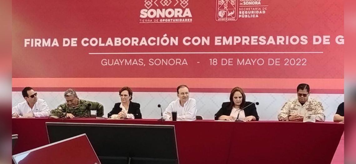 Firman convenio Seguridad Pública Estatal y empresarios guaymenses