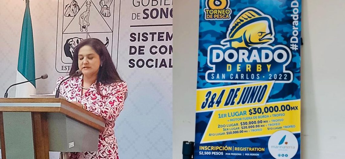 Alistan el 8º. Torneo de Pesca Dorado Derby en San Carlos; lo anuncia la secretaria de Turismo, Célida López