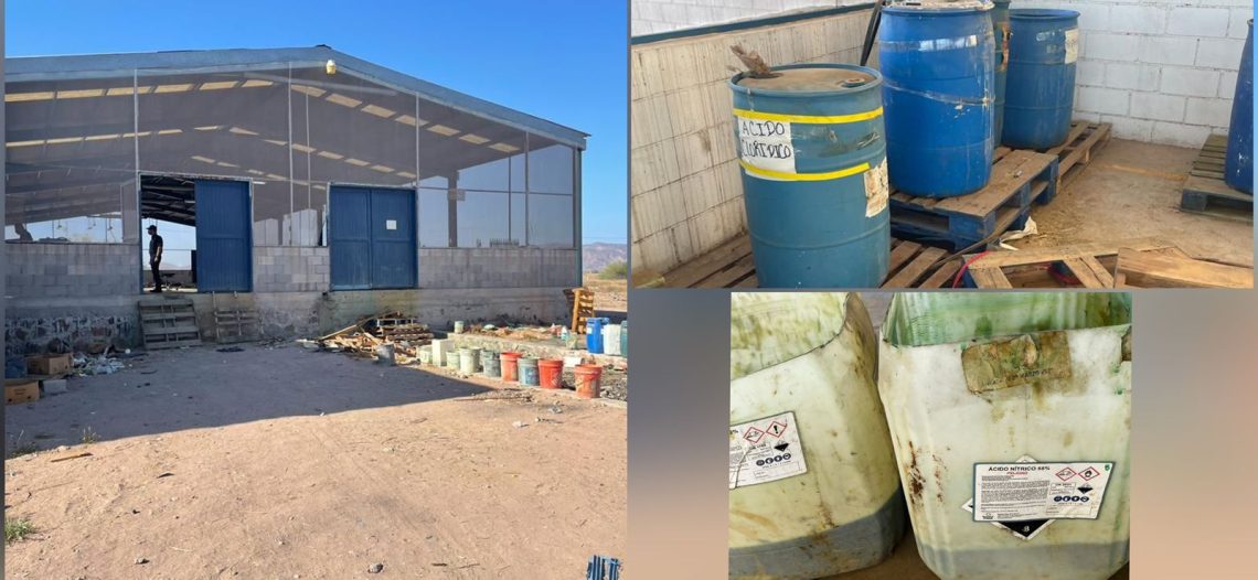 Marinos y policías aseguran narcolaboratorio de “crystal” en Guaymas