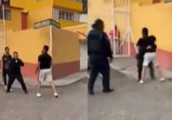 Policía se quita el chaleco antibalas y se pelea a golpes con vecino en Ecatepec