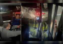 Presuntos montachoques destrozan los cristales de un autobús de pasajeros en la México-Querétaro