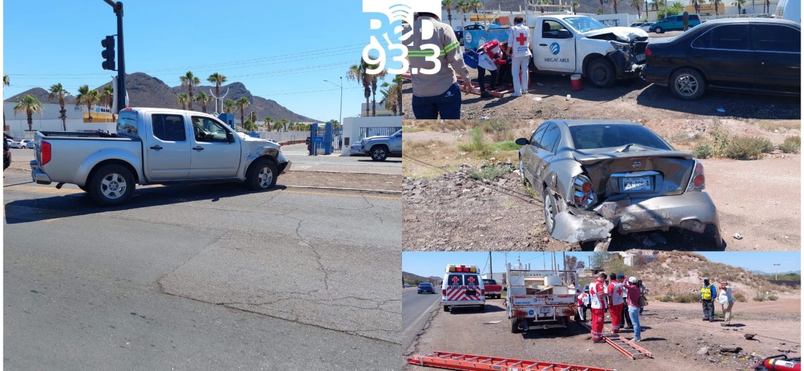 Choque vehicular con carambola, cuatro vehículos involucrados, frente a Rocafuerte
