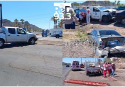 Choque vehicular con carambola, cuatro vehículos involucrados, frente a Rocafuerte