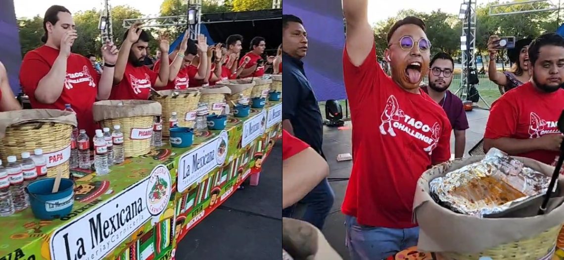 Hombre come 50 tacos en menos de 3 minutos y gana 50 mil pesos
