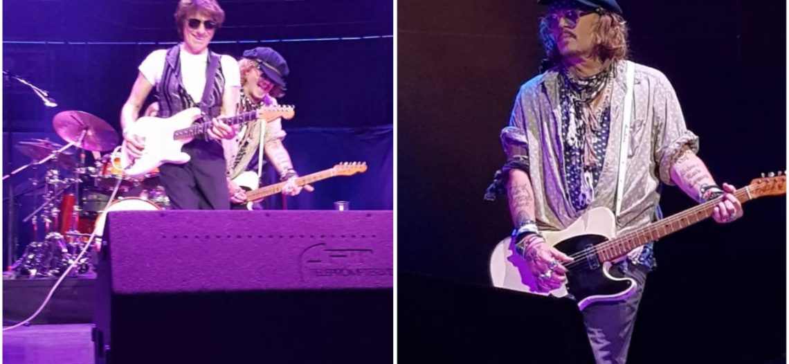 Johnny Depp sorprende al aparecer cantando y tocando en concierto en Reino Unido