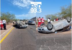 Salida de camino y volcamiento en salida norte Guaymas