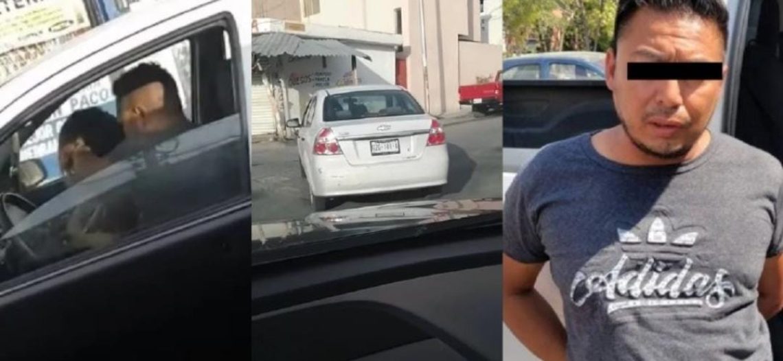 Detienen a sujeto que fue grabado golpeando a una mujer en su auto