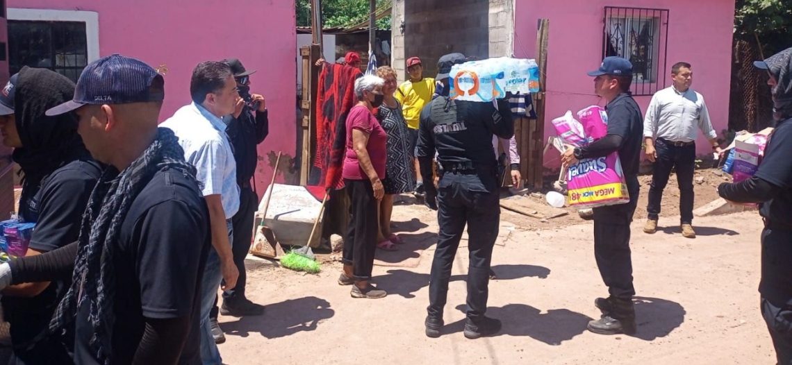 Apoyo permanente a familias afectadas por las lluvias en Empalme: Secretaría de Seguridad