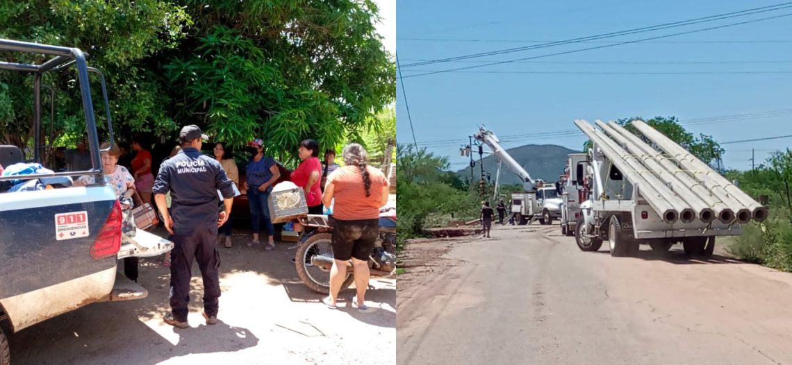 Dependencias municipales se unen para llevar alimento y agua a familias de San José; Apoya CFE para reparar líneas de conducción