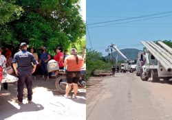 Dependencias municipales se unen para llevar alimento y agua a familias de San José; Apoya CFE para reparar líneas de conducción