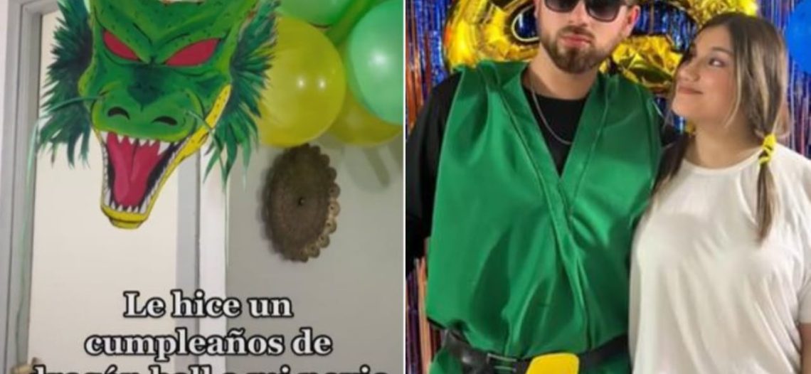 “¡La mejor novia!”: Joven organiza fiesta sorpresa de Dragon Ball a su pareja
