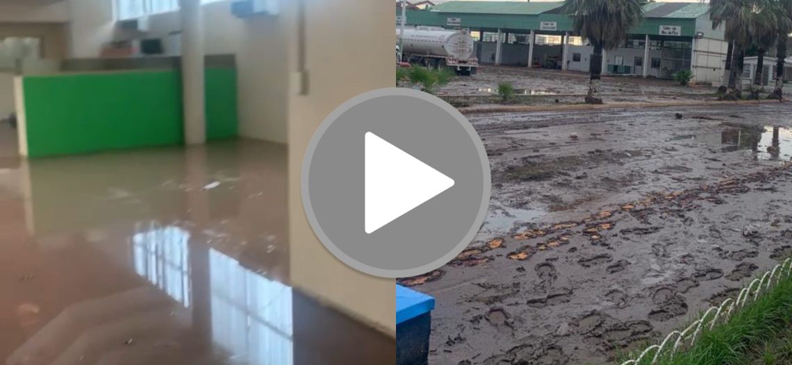 Después de la tormenta…. así la situación en central PEMEX Guaymas