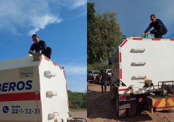 Con apoyo de Bomberos Voluntarios, inician labores de clorado de calles en San José de Guaymas