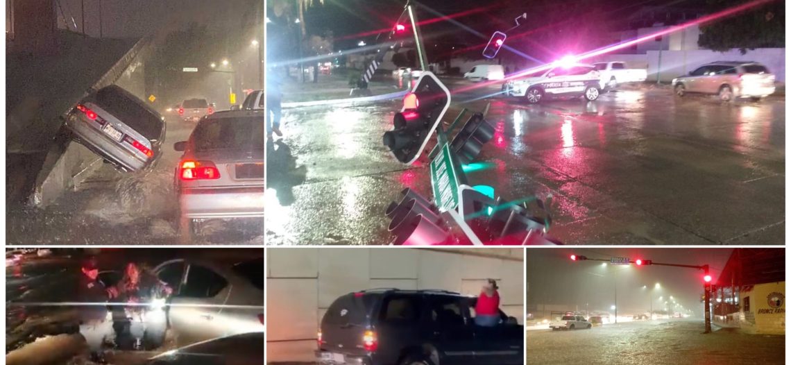 Fuerte lluvia y granizo sobre Hermosillo